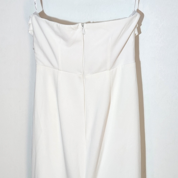 Lulus White Strapless Wedding Dress with Train NWT Size Small Flaws - Picture 6 of 11